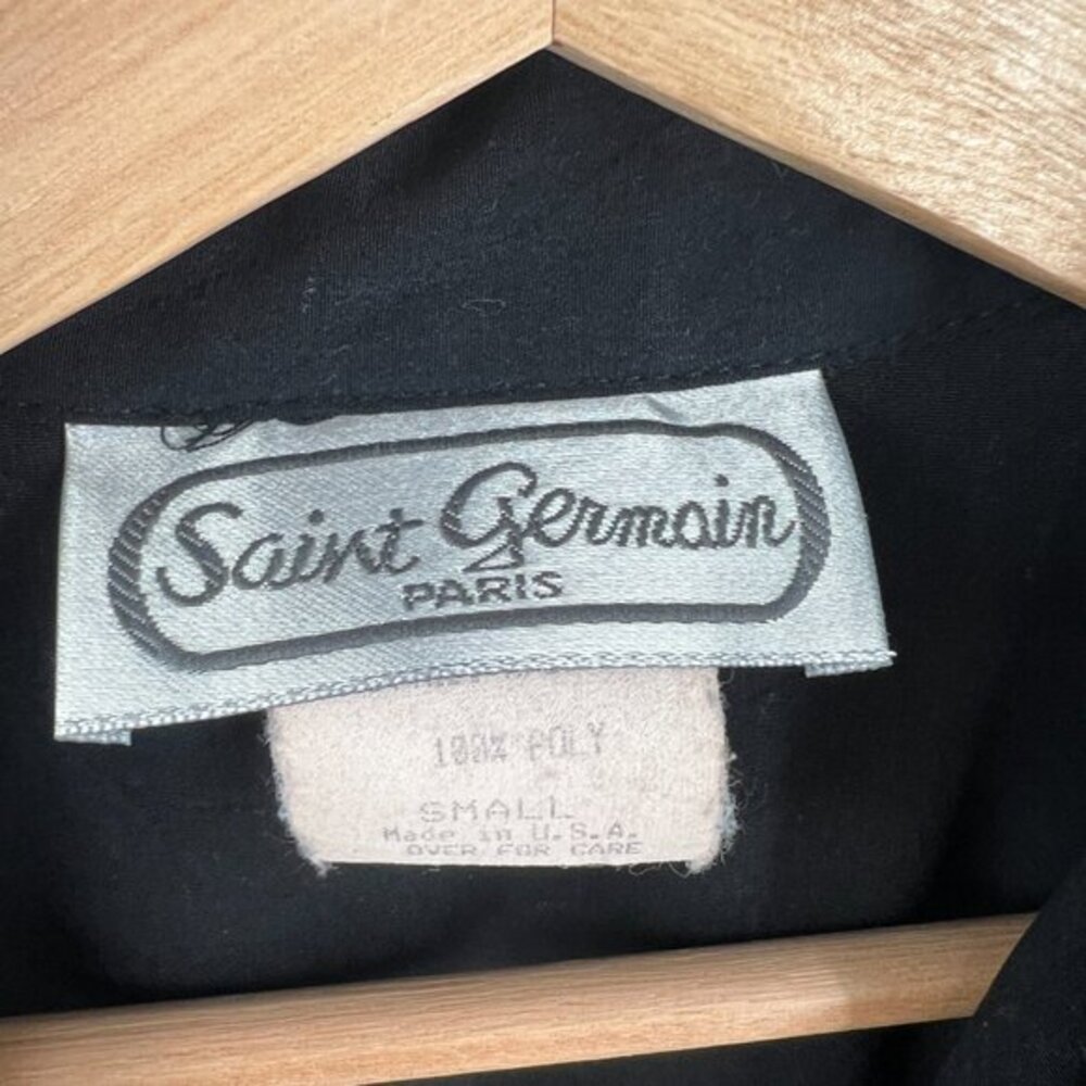 Vintage 90s Saint Germain Paris boiler suit jumpsuit short sleeve black S - Picture 5 of 16